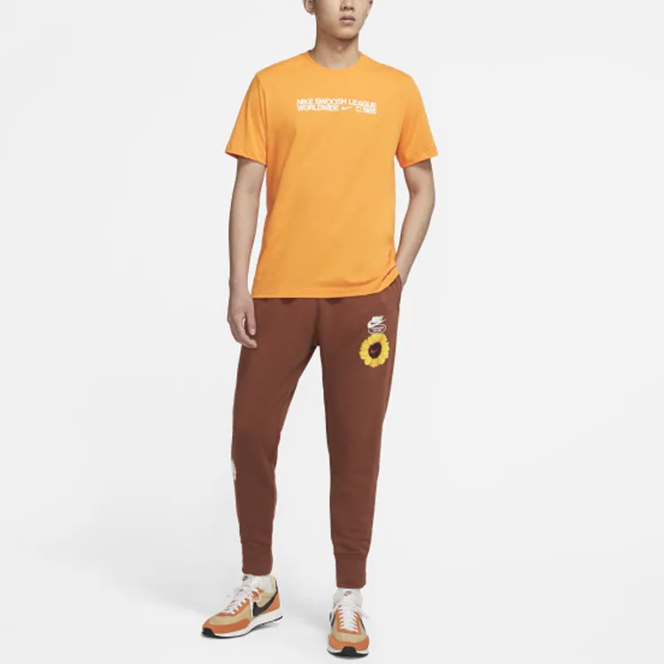 Nike Drop Shoulder Sleeve T Shirt Men's Orange-2