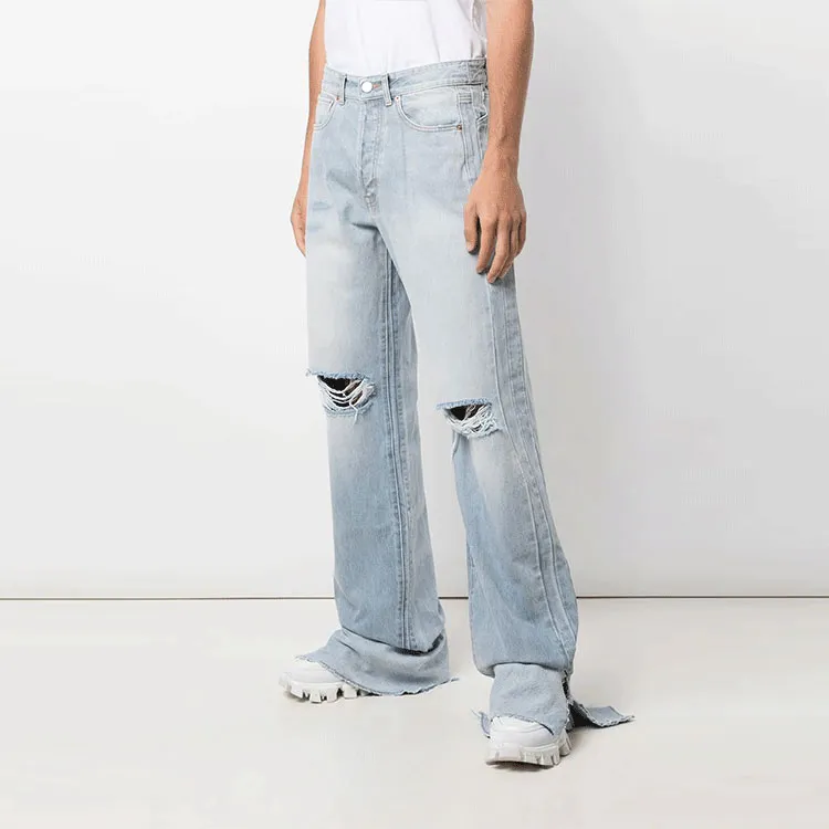 Vetements Wide Leg Destroyed Cut Up Denim-3