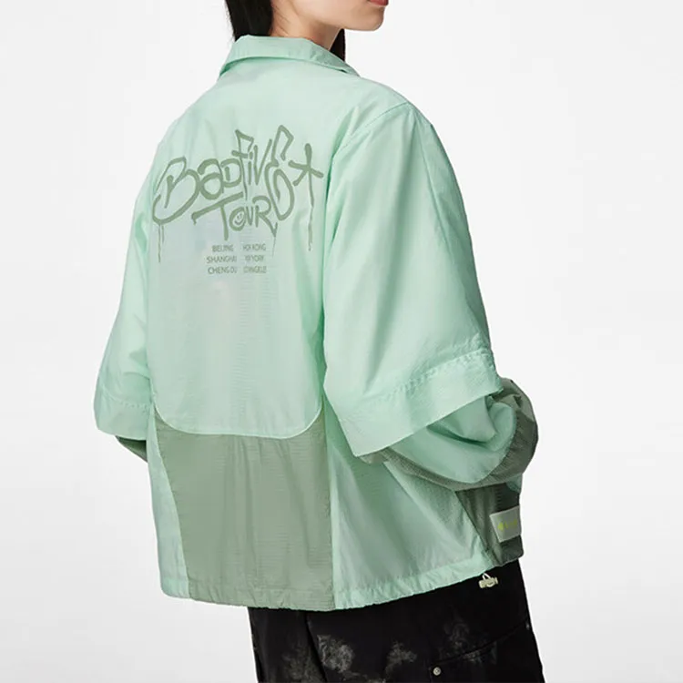 LINING Badfive Trench Coats Women's Water Wave Green-3