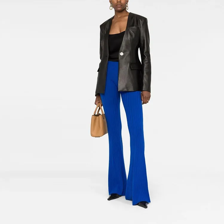 VERSACE Knitted Sweatpants Women's Blue-1