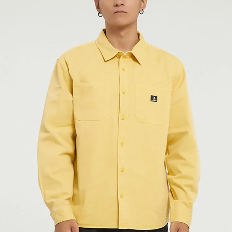 Converse WOVEN BUTTON DOWN Jackets Men Saturn Gold-2