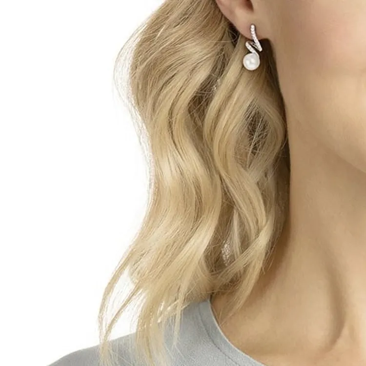 Swarovski White Gold Plated Earrings Women's-2