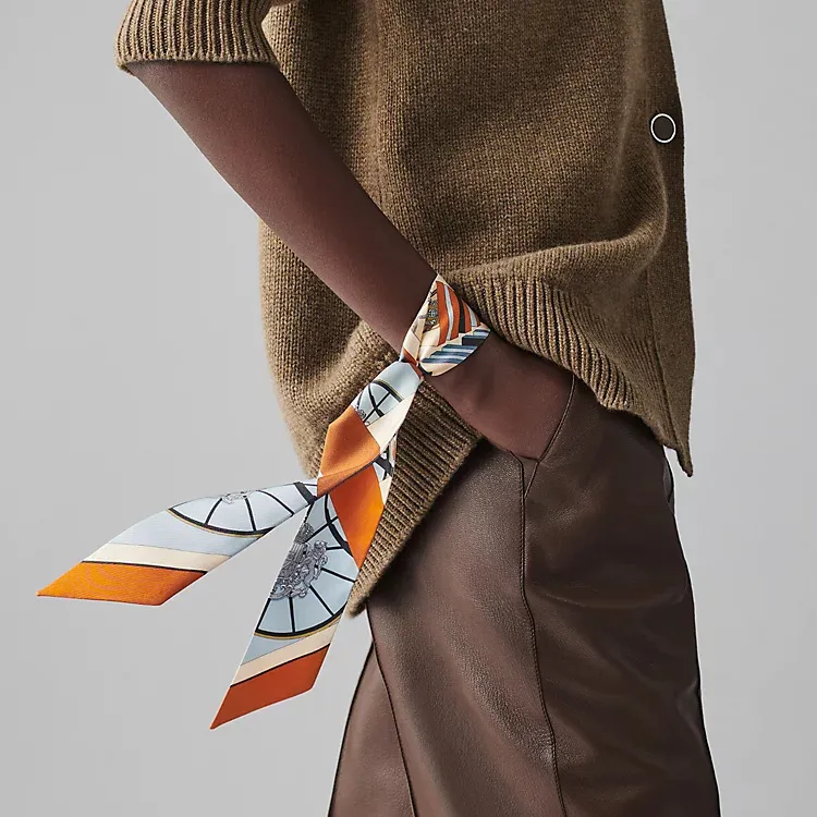 HERMES Twilly Silk Scarves Women's-1