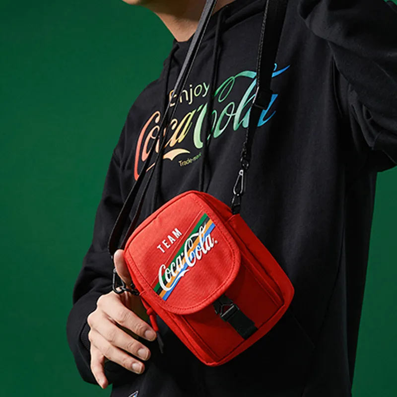 Anta Coca-Cola/Cola Coca Cola Joint Funds Oxford Shoulder Bag Crossbody Bag Unisex Red-5