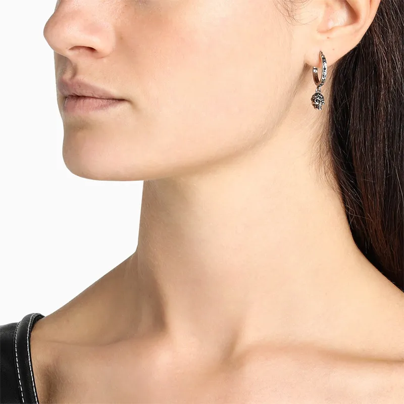 Alexander McQueen Skull Embellished Hoop Earrings-2