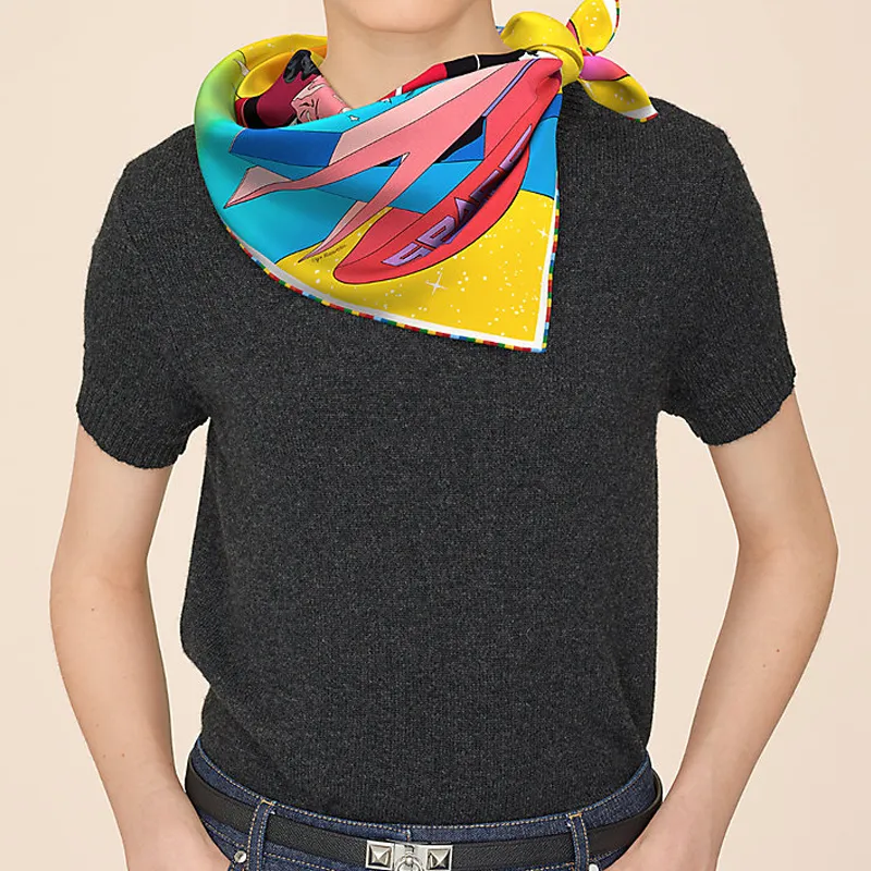 HERMES Silk Scarves Women's Yellow-1