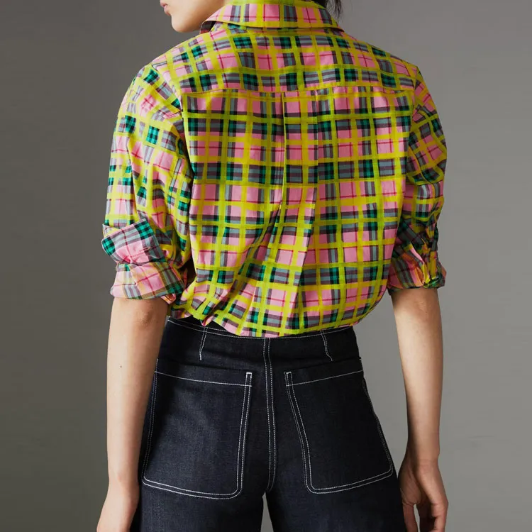 Burberry Shirts Women's Bright Coral Pink-2