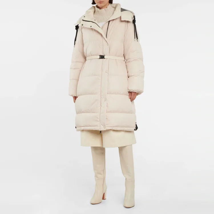 Moncler Women's Erysimum Long Down Jacket Butter White-3