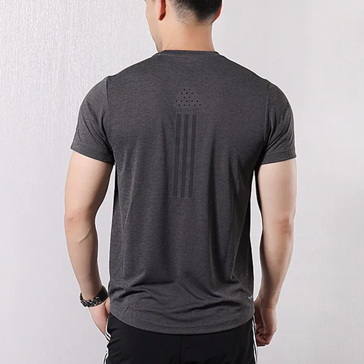 Adidas Set in Sleeve T Shirt Men's Iron Gray/Black-5