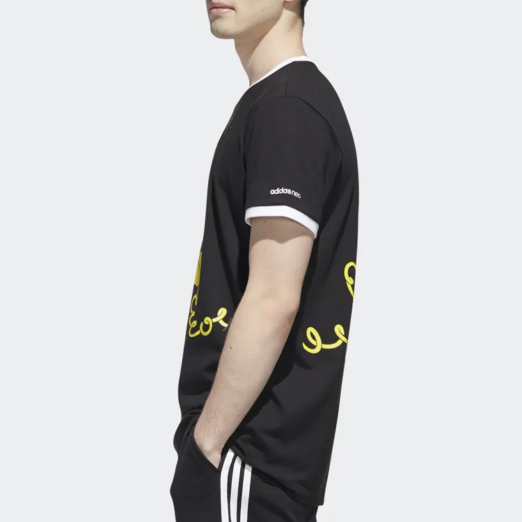 Adidas Neo Set in Sleeve T Shirt Men's Black-5