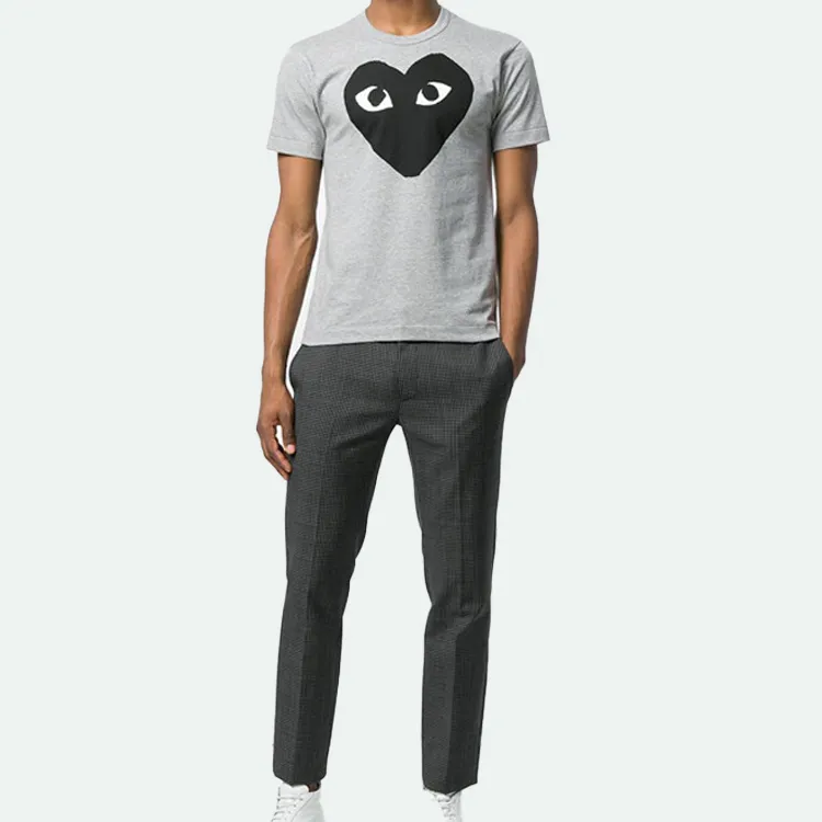 CDG Play T Shirts Men Gray-3