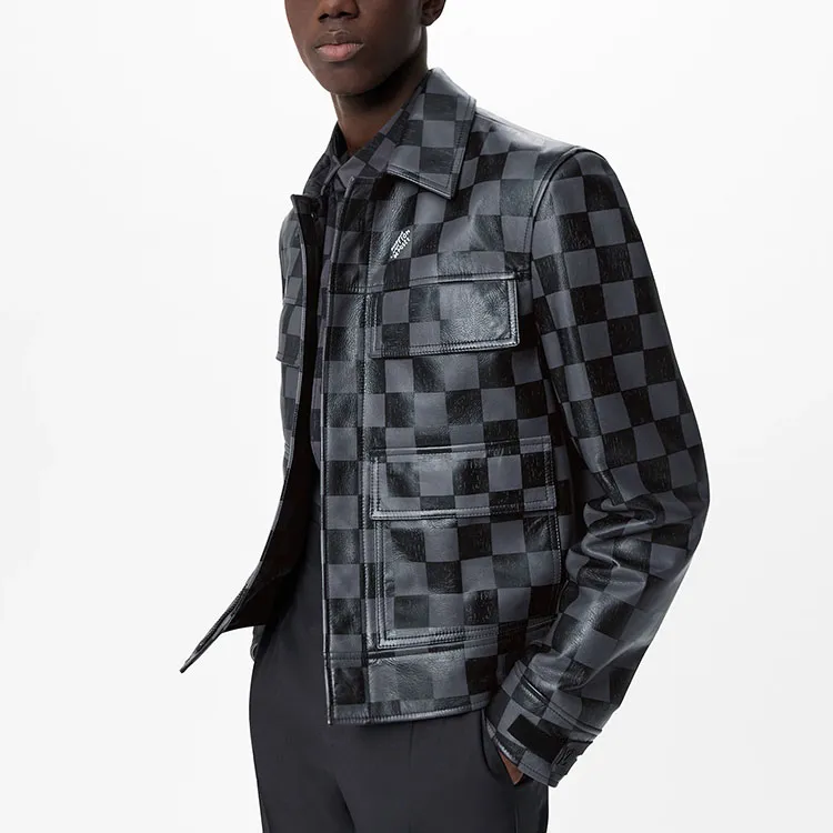 LOUIS VUITTON Damier Leather Jacket-3