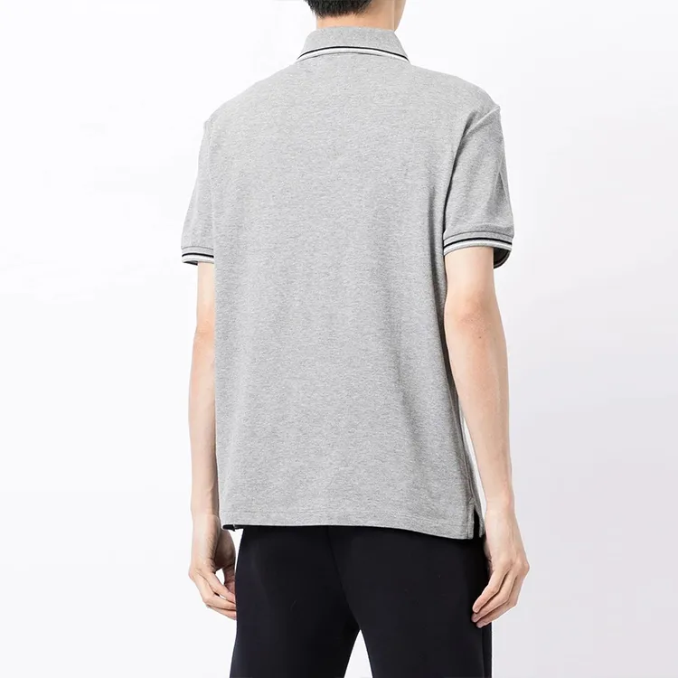 EMPORIO ARMANI Logo embroidered Cotton Polo Shirt-4