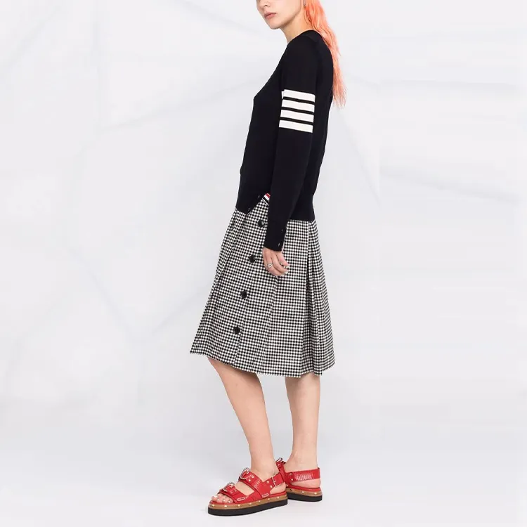 THOM BROWNE 4 Bar Ribbed Crewneck Jumper-3