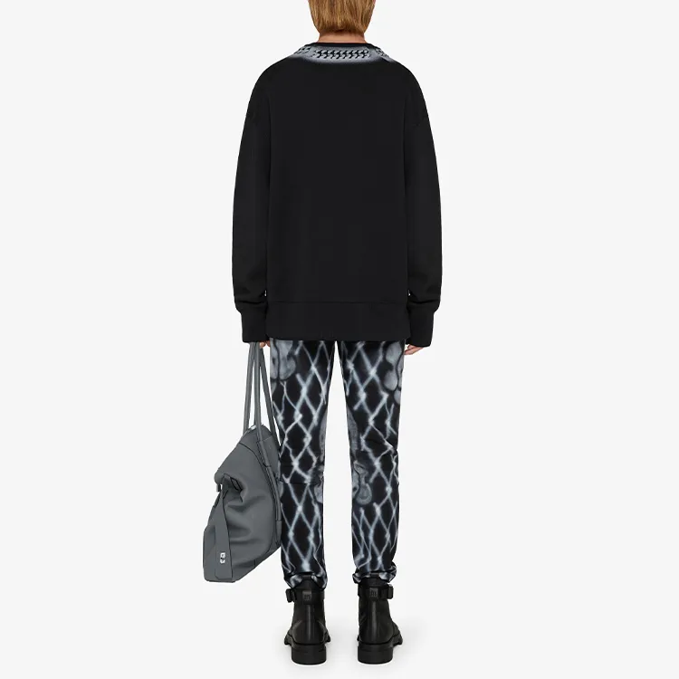 Givenchy Tag Effect Embossed Chain Collar Sweatshirt-5