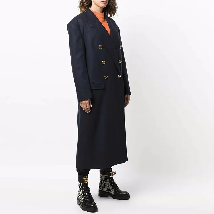 BALMAIN Coats Women's Blue-3