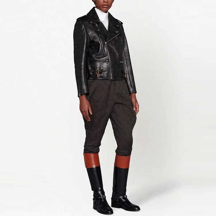 GUCCI Leather Jackets Women's Black-3
