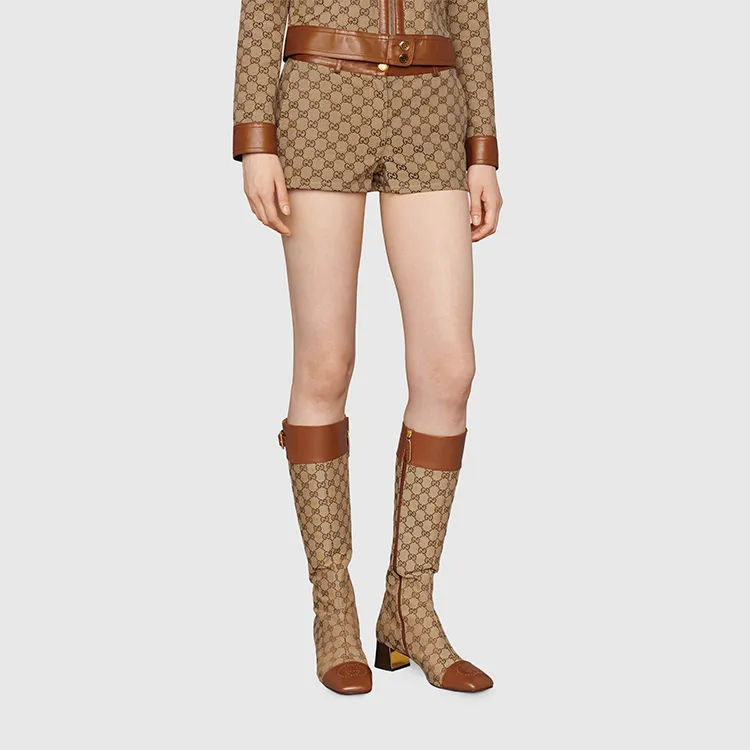 GUCCI GG canvas Leather trim Shorts-1