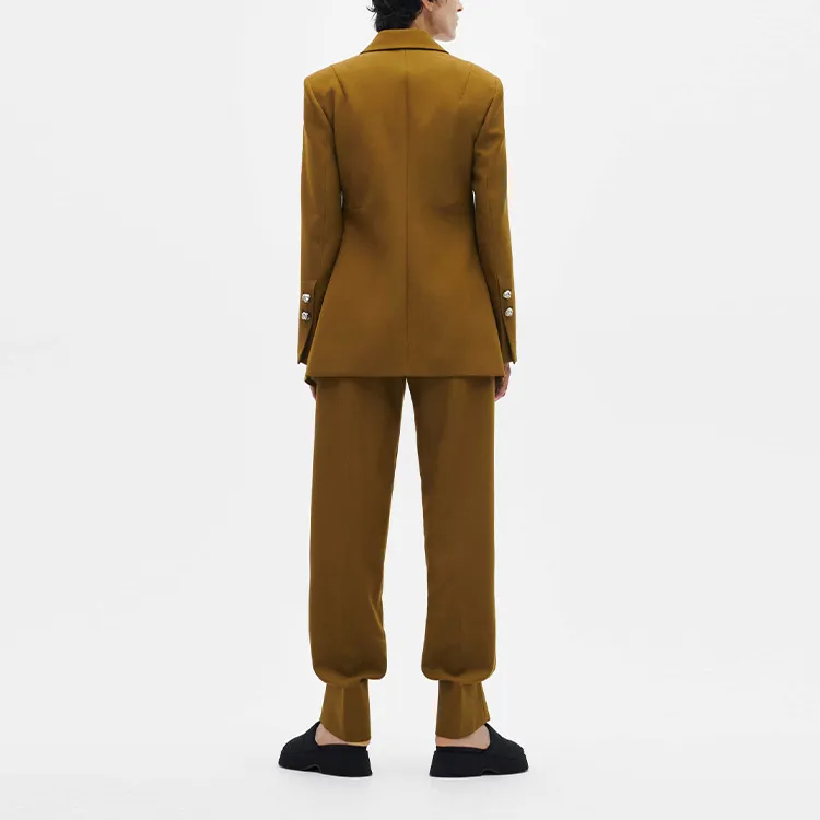 GANNI Business Suits Women's Brown Yellow-3