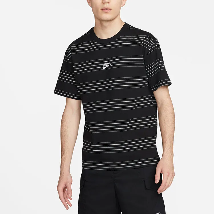 Nike Men's Logo Stripe Breathable Sport T-Shirt Black-4