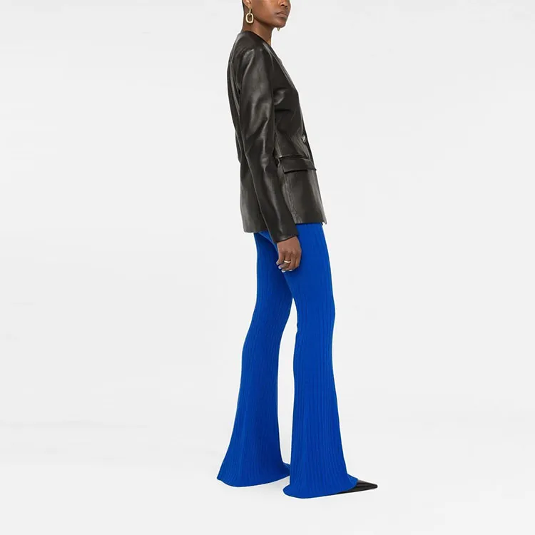 VERSACE Knitted Sweatpants Women's Blue-3
