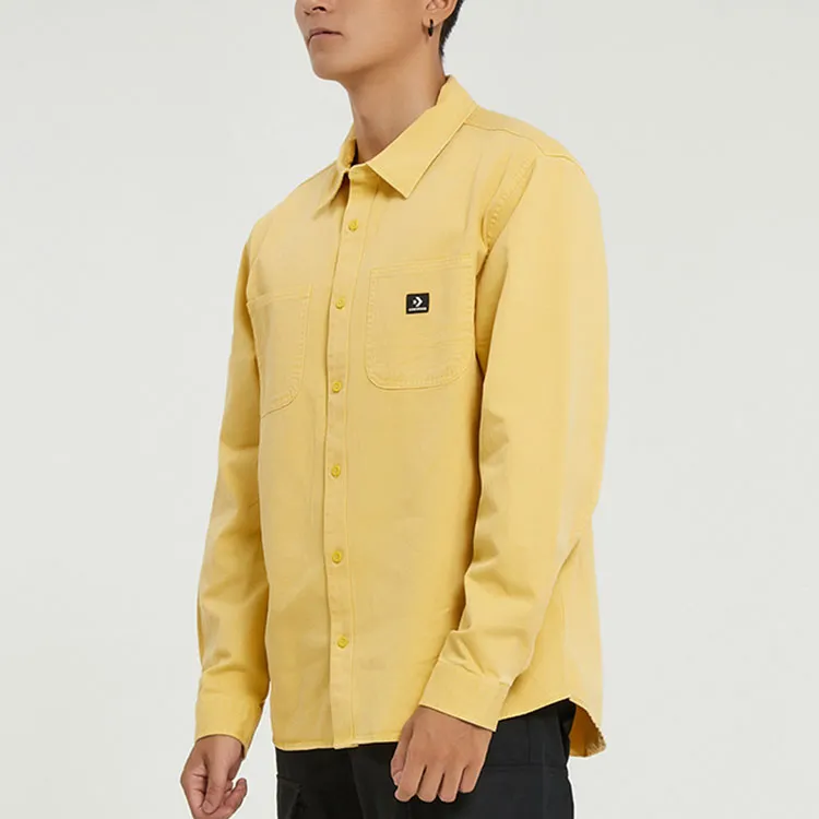 Converse WOVEN BUTTON DOWN Jackets Men Saturn Gold-5