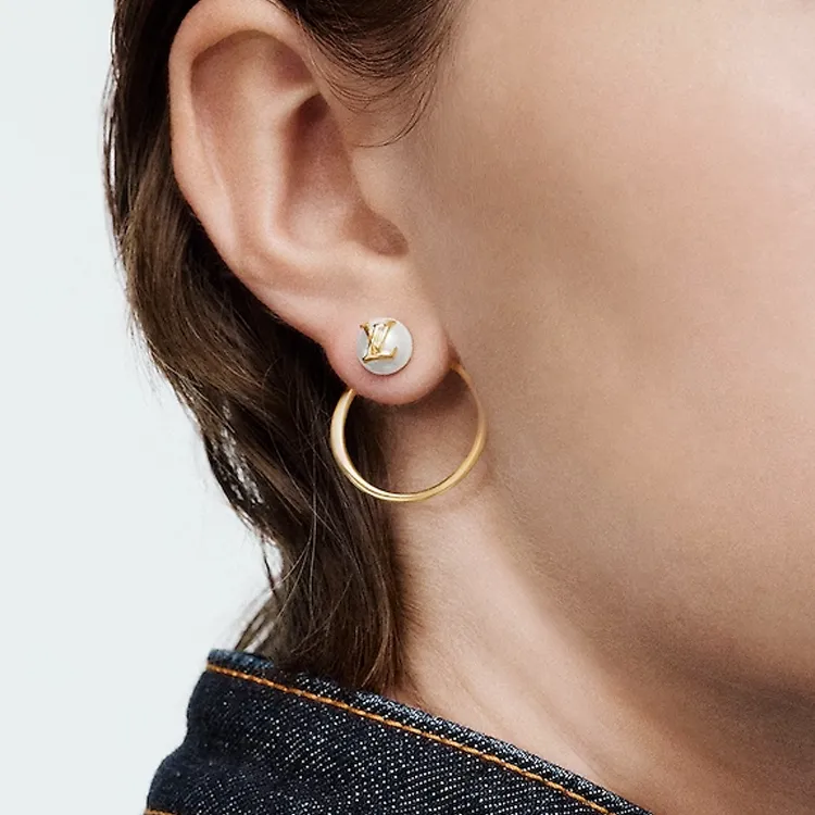 LOUIS VUITTON Eclipse Earrings Women's Gold-2