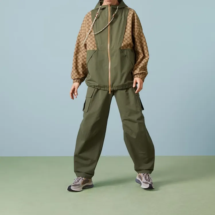 GUCCI Gg Canvas Hooded Jacket-2