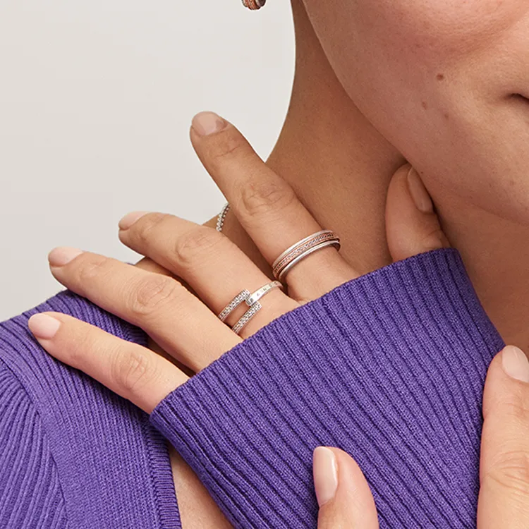 Pandora 925 Sterling Silver Rings Women's Silver-3