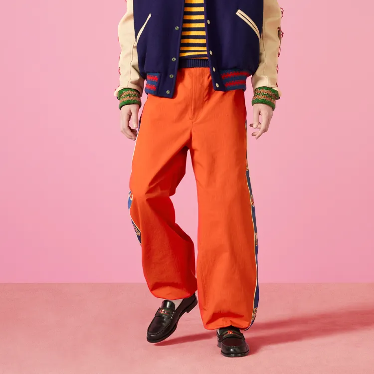 GUCCI Casual Pants Men Orange Red-2