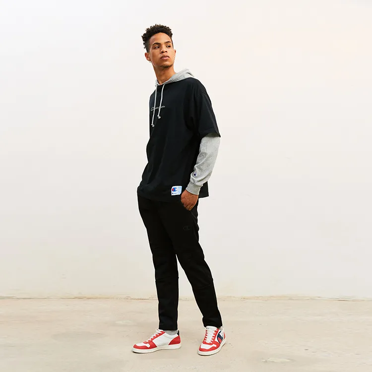 Champion Fitted Mock Two-Piece Long-Sleeved T-Shirt Japan Version Unisex Black-3