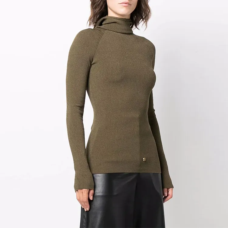 BALMAIN FW21 Slim Fit Sweater Women's Green-3