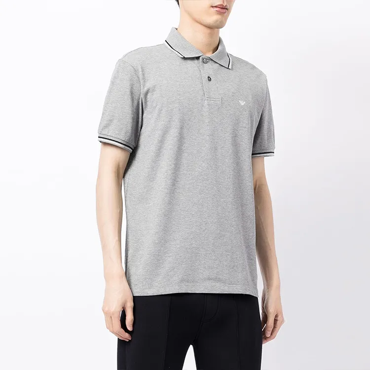 EMPORIO ARMANI Logo embroidered Cotton Polo Shirt-3