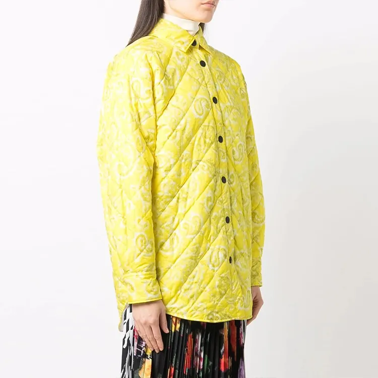 MSGM FW21 Multicolor Lapel Moderate Puffer Jacket Women's Yellow-3