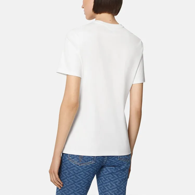 VERSACE Medusa Smiley Crystal T Shirt 'White/Multicolor'-3