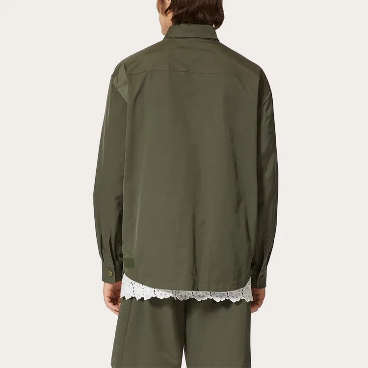 Valentino Logo Patch Drop Shoulder Overshirt-2
