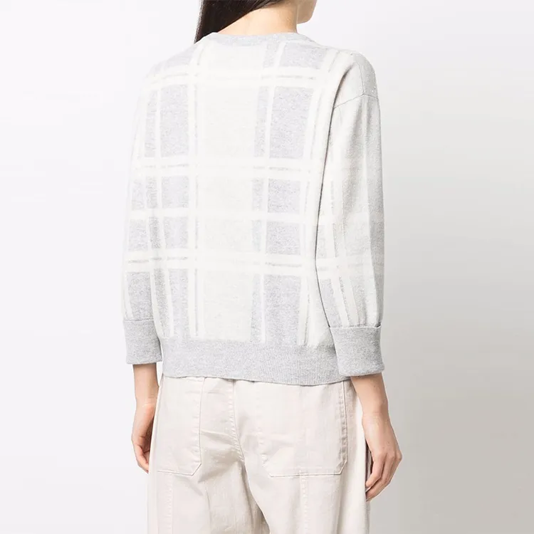 Brunello Cucinelli Loose Fit Sweater Women's Gray-2
