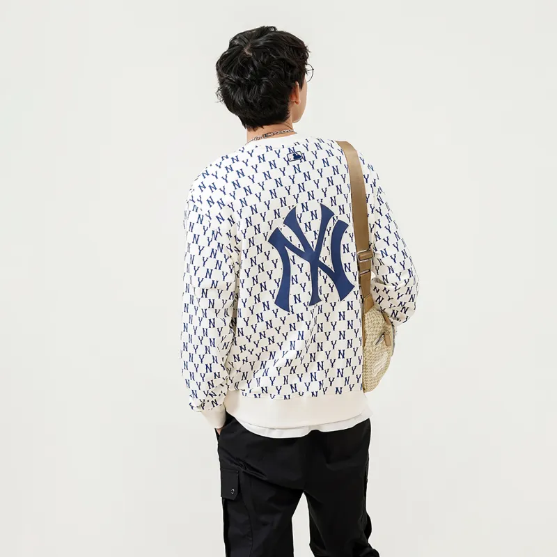 MLB Old Flower Sweatshirts Unisex Cream-5