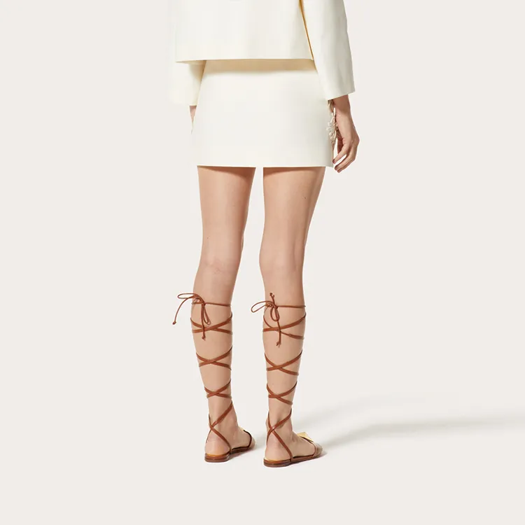Valentino Casual Short Skirts Women's Ivory White-2