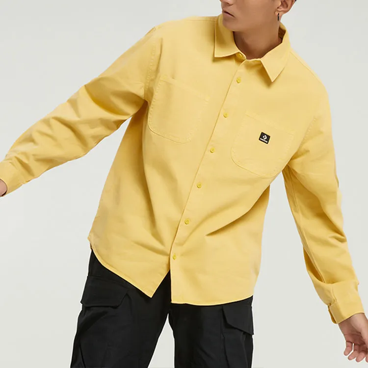 Converse WOVEN BUTTON DOWN Jackets Men Saturn Gold-4