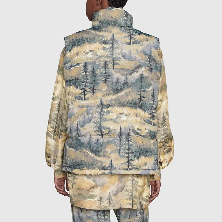 GUCCI X The North Face Padded Vest Forest Print-3