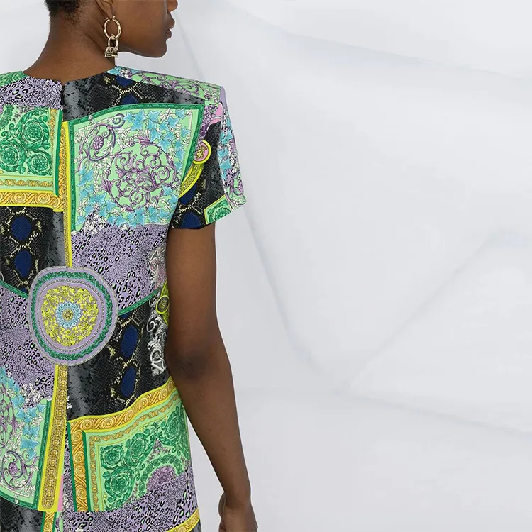 VERSACE Short-Sleeved Dresses Women's Green-5
