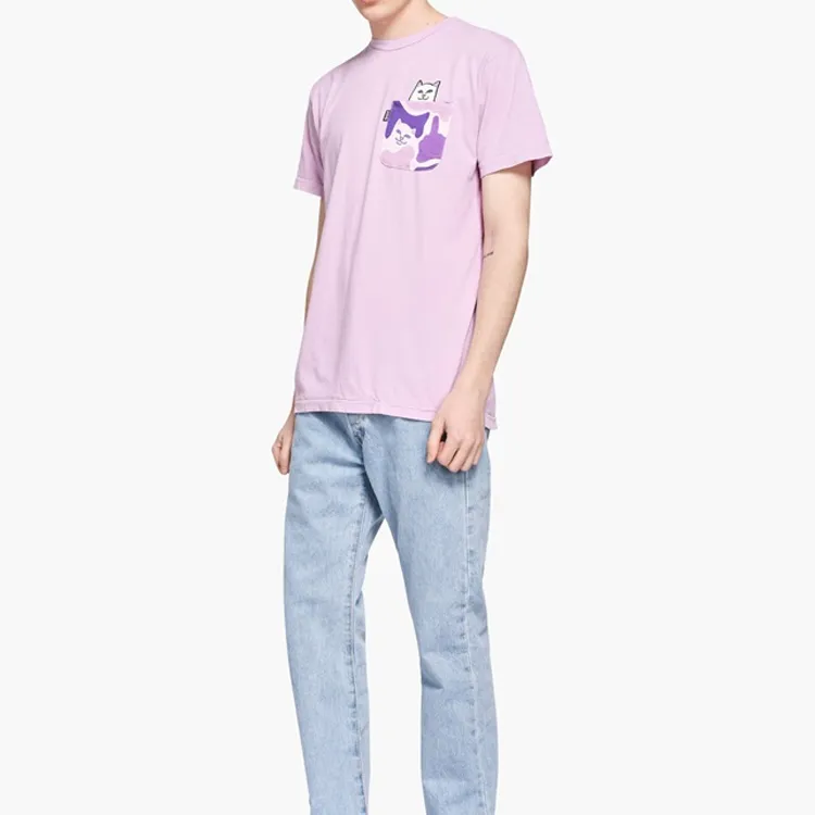 RIPNDIP Crew Neck Fitted Straight Short-Sleeved T-Shirt Unisex Purple Camouflage-4