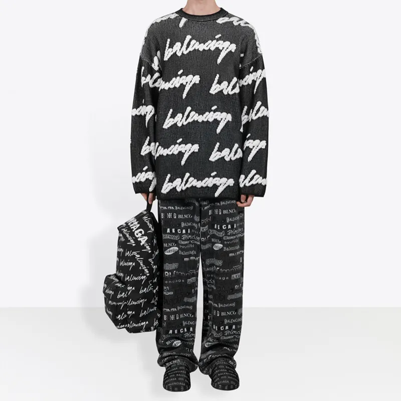 Balenciaga Crewneck 3D Scribble Knit Sweater-2