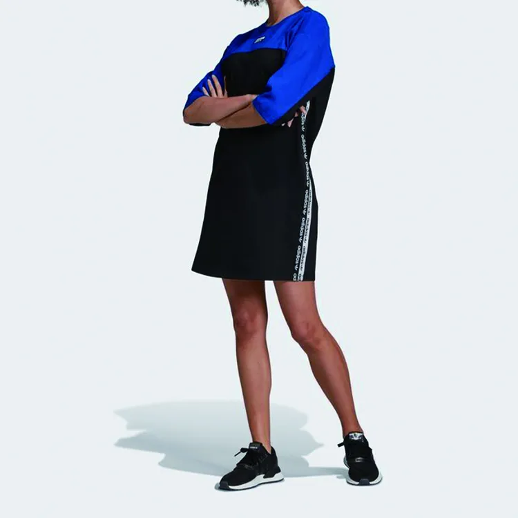 Adidas Originals Short Sleeved Dresses Women's Collegiate Blue-3