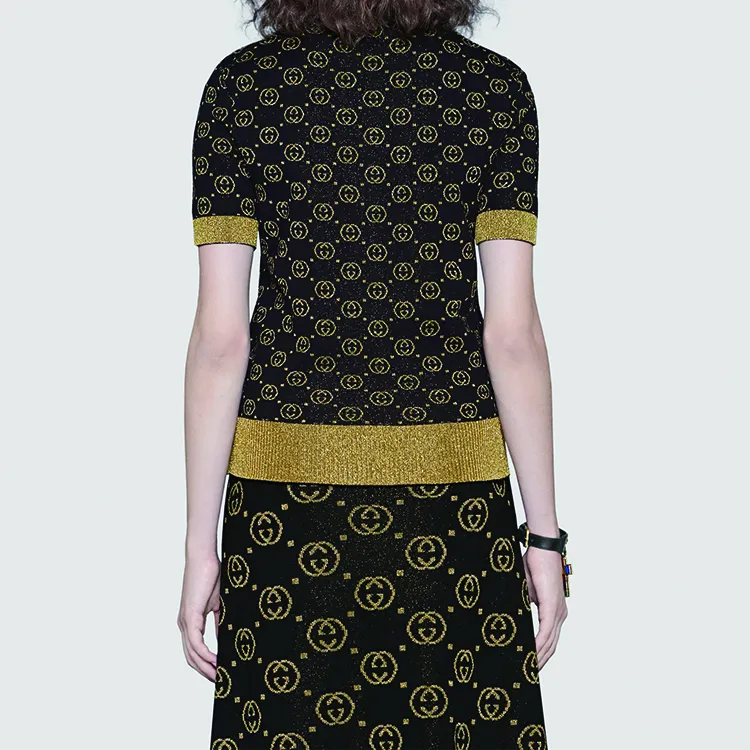 GUCCI Wool Top With GG Motif Black-4