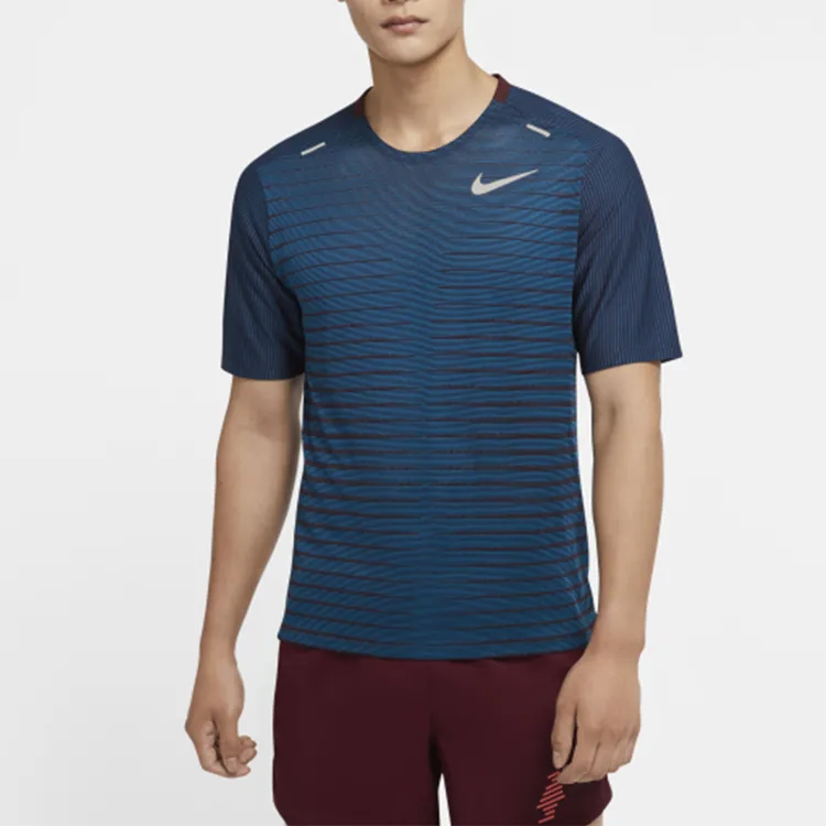 Nike T Shirt Men's Night Umber Red/Abyss Green/Black-2