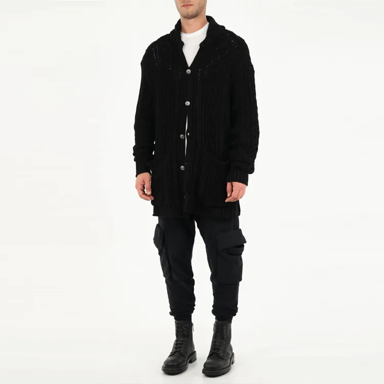 GREG LAUREN FW21 Loose Fit Knitwear Men's Black-3