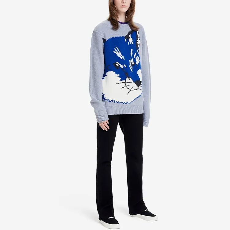 Maison Kitsune Cashmere Sweaters Unisex Gray-3
