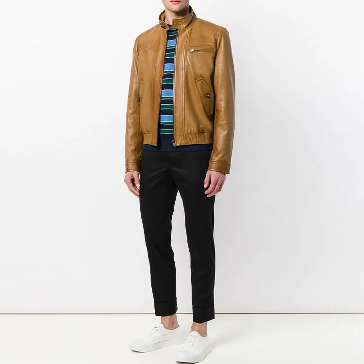 PRADA Leather Jackets Men Light Umber-1